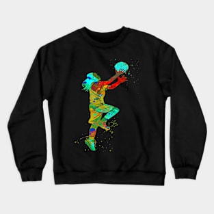 RETRO GIRL BASKETBALL PLAYER Crewneck Sweatshirt